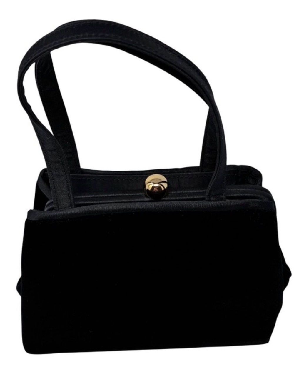 VTG Magid Black Velvet Top Handle Evening Bag Handbag 1950s 1960s Mid-Century